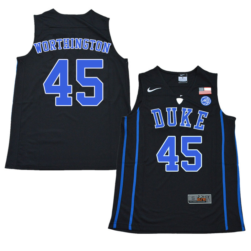 Men #45 Keenan Worthington Duke Blue Devils College Basketball Jerseys Sale-Black